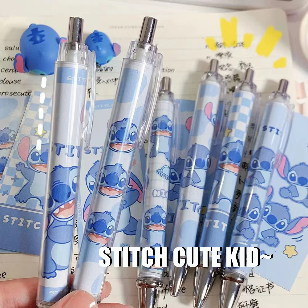 Stitch Blue Cute Student High Beauty Neutral Pen Exam Specific 0.5 Black Speed Drying Brush Back To School Gift Children's Gift