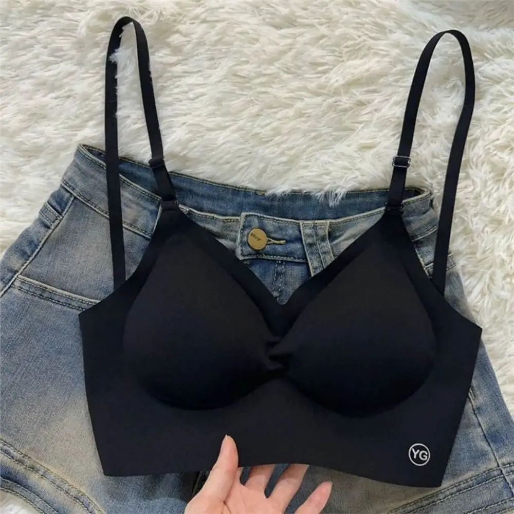 Módní nylonová bavlněná dámská neviditelná podprsenka bez ocelového rámu s hlubokým výstřihem do U, prodyšná podprsenka pro ženy a dívky - náhled 4