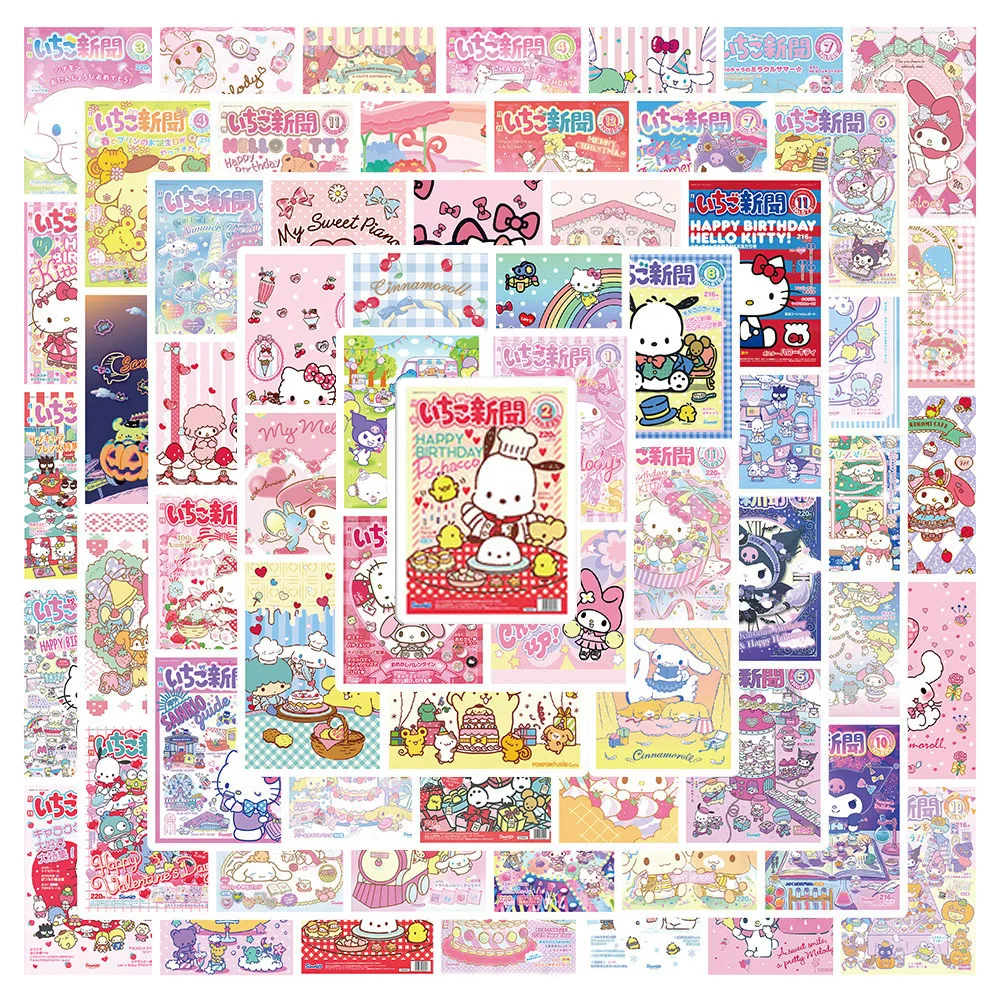 

10/30/65pcs Kawaii Pink Sanrio Girls Stickers Cute Cartoon Poster Decals for Kids Toy Phone Diary Laptop Anime Graffiti Sticker