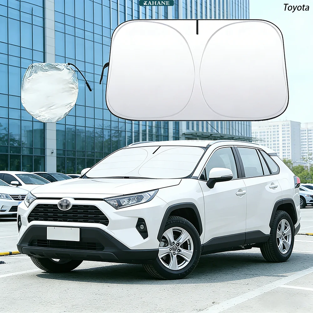 

Windshield Sun Shade For Toyota RAV4 XA20 XA30 XA40 XA50 2001-2026 Foldable Sunshade Sun Visor Protector Blocks UV Rays