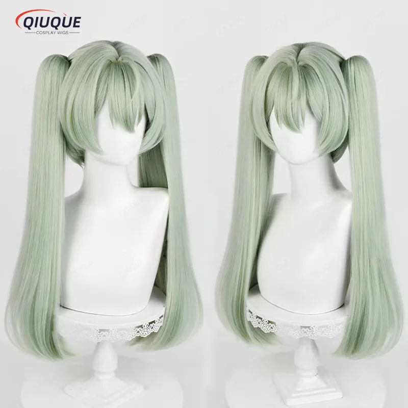 

Парик для косплея Corin Wickes, длинные хвосты, светло-зеленый, с цветными вставками, синтетический парик для косплея, термостойкий, для Хэллоуина