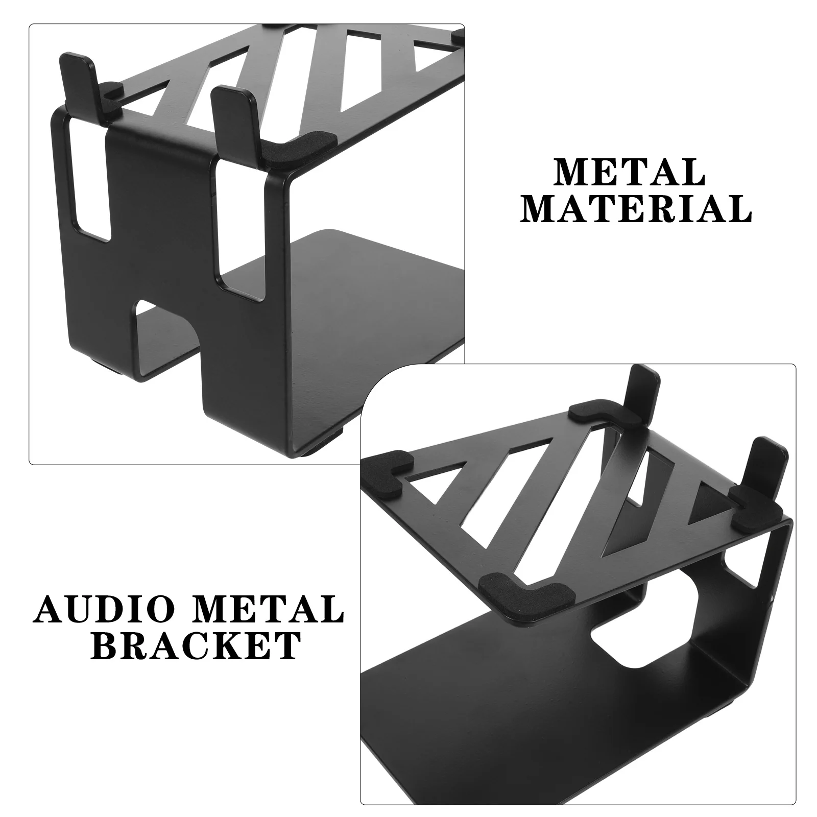 Metal Speaker Stand 18.5x13x14cm Shock Mount Holder Nonslip Edge Guard Stable Support Home Office Gaming Desk Speaker Desk Mount