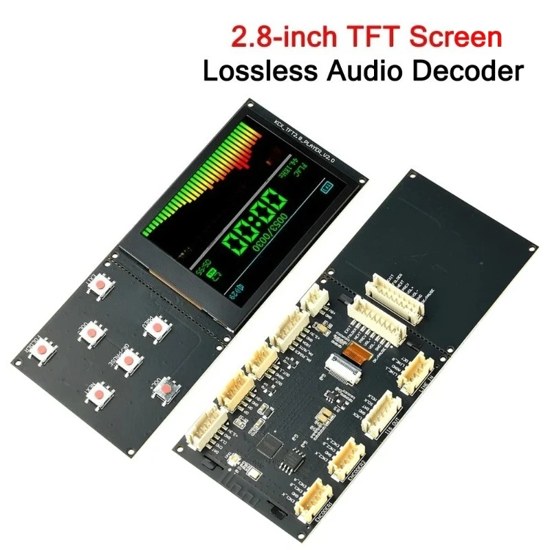 Bluetooth Audio Decoder 2.8-inch 320×240 TFT Color Screen Lossless Audio Decoder Module Digital Audio Playback Module