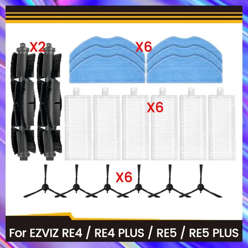 

Комплект аксессуаров BAAD, 20 шт., для EZVIZ RE4/RE4 PLUS/RE5/RE5 PLUS, аксессуары для пылесоса, роликовая боковая щетка, фильтр, ткань для швабры
