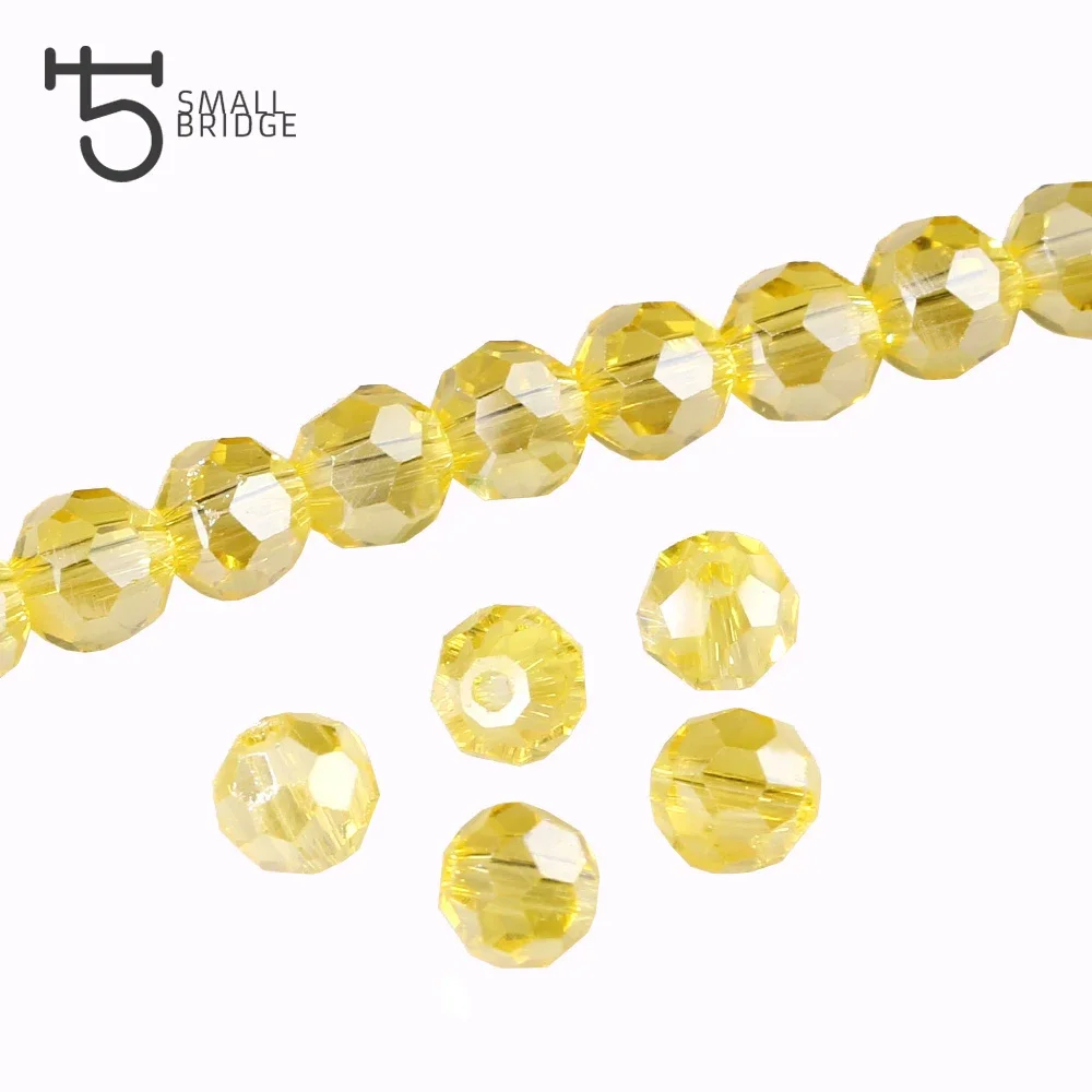 3 4 6 8mm Czech Colorful Faceted Round Glass Beads for Jewelry Making Women Diy Accessories Perles Loose Crystal Spacer Bead Z17