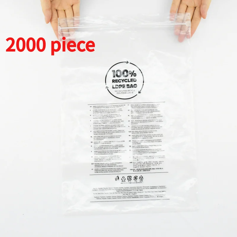 20 00piece.Custom.High Quality Grs Custom Transparent Ziplock Bag Large Plastic Bag Recycling Biodegradable Ziplock Bag With Log