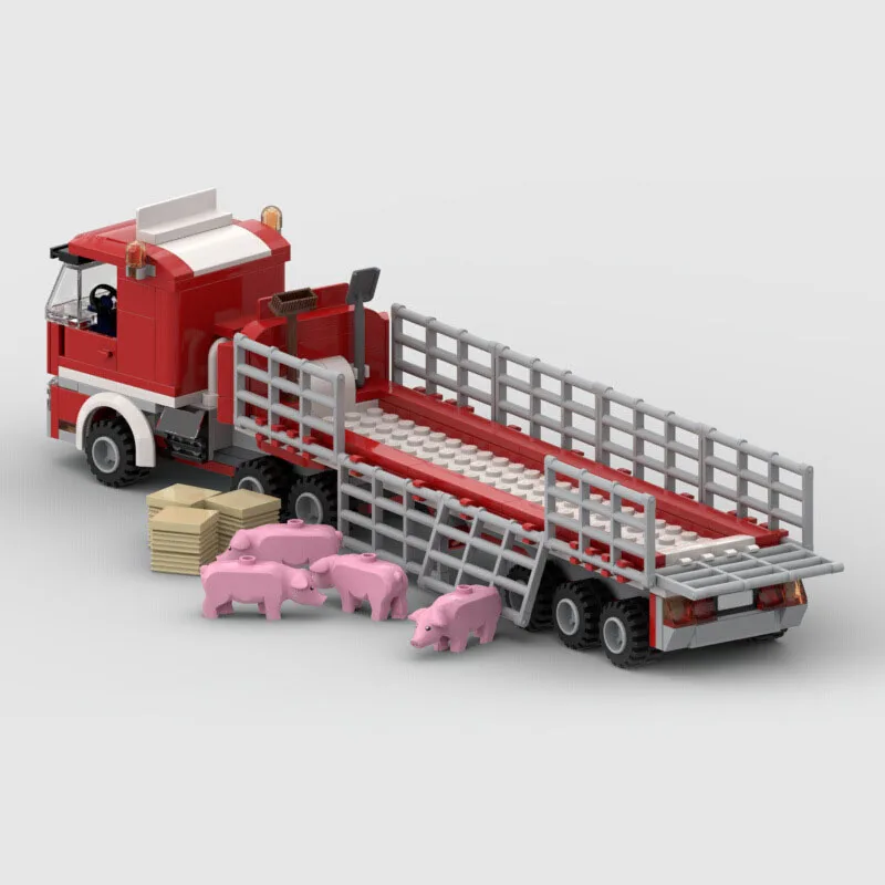 AIAIAITOY Technical City Farm Transport Truck & Trailer Cars Building Blocks Bricks Set Kids Toys Gifts For Boys And Girls