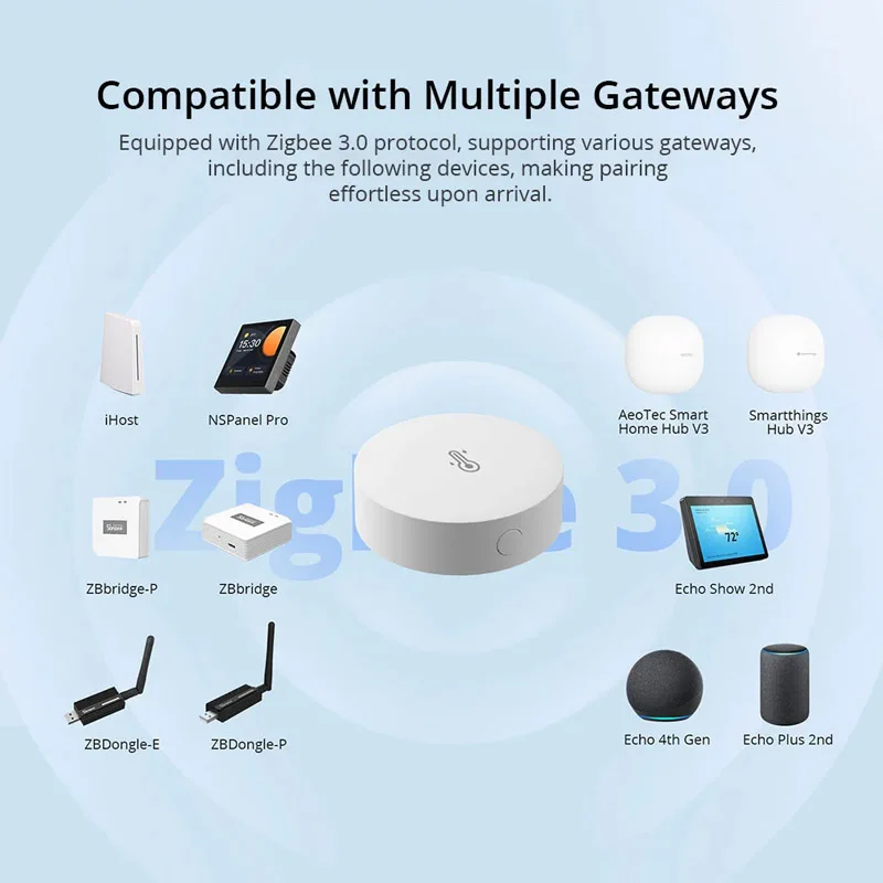 

1/5/10 Pcs SONOFF Zigbee SNZB-02P Temperature and Humidity Sensor Smart Home Sensor Smart Home Voice Control Easy Micro Link App