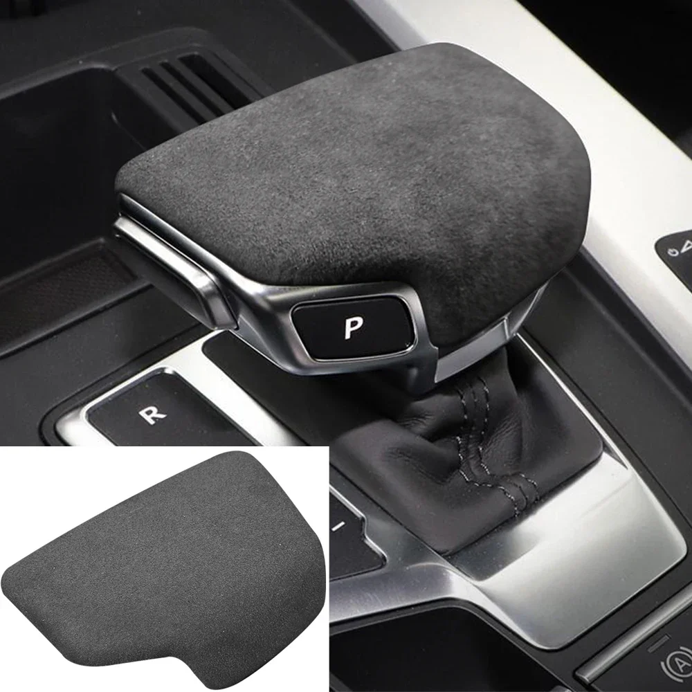

Pop Gear Shift Knob Cover For Audi A4 S4 S5 RS5 B9 A5 Q5 Q7 2017 2018 2019 Suede Car Wrap Gear Shift Collars Cap Car Accessories