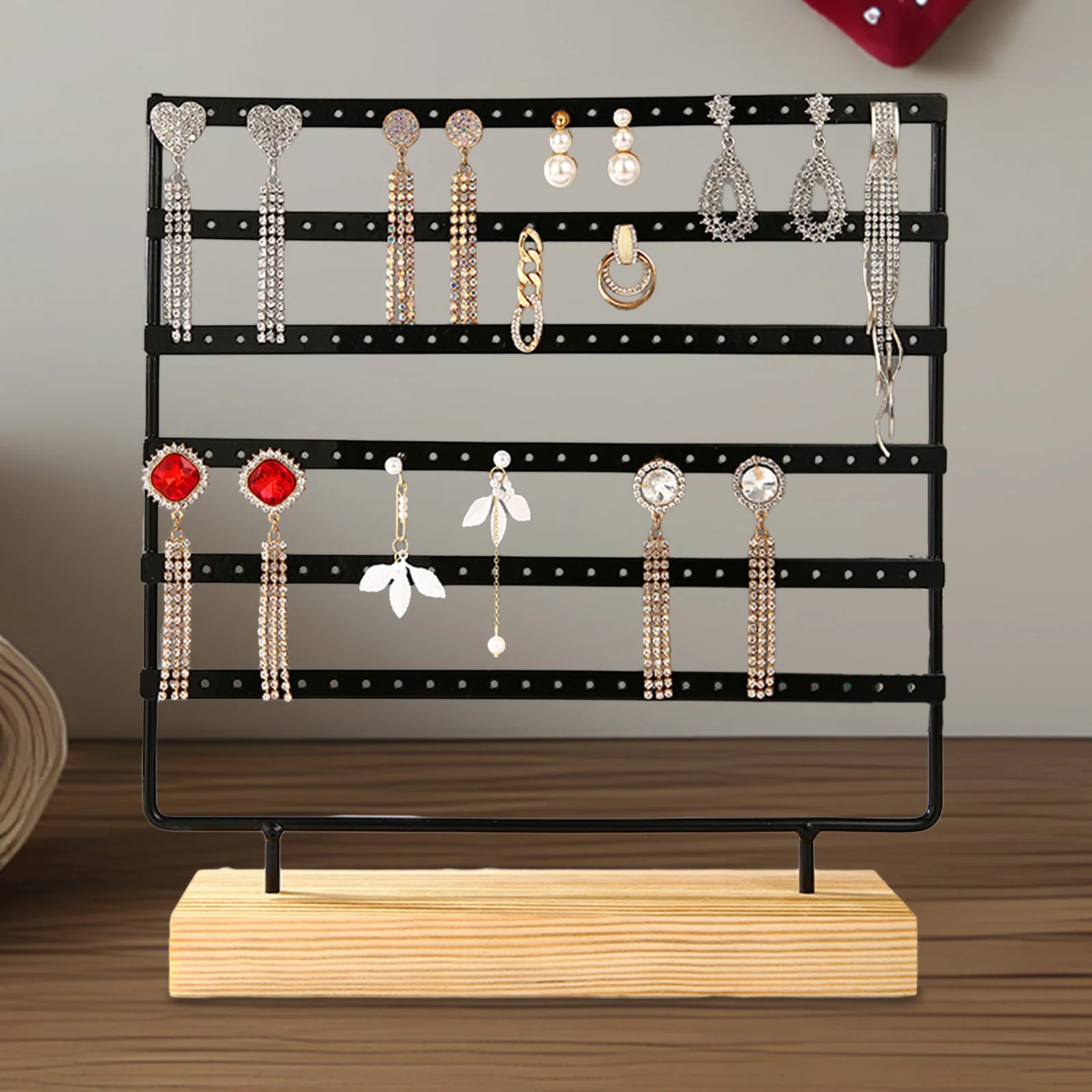 女性と女の子のためのイヤリングオーガナイザースタンド、ジュエリー収納ラック、ショーケース、ホームジュエリーストア、カウンタートップスタンド、6層