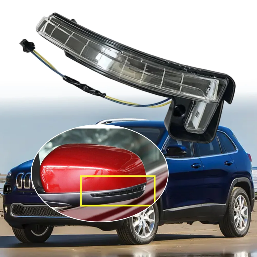 Side Mirror Turn Signal Light Left/Right For Jeep Cherokee 2014-2021 Compass 2017-2021 Side Mirror Turn Signal Indicator Light