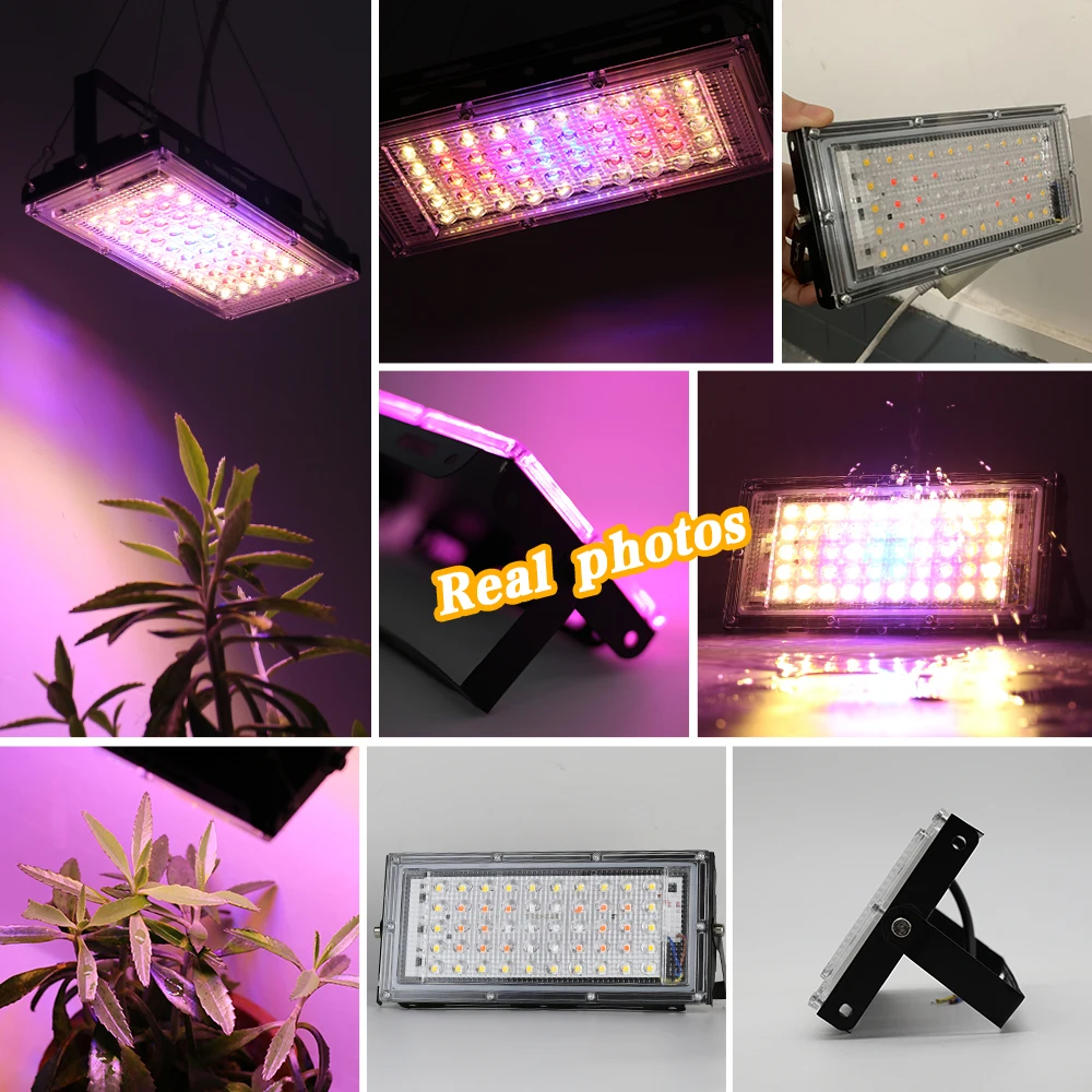 Imagem -04 - Full Spectrum Led Grow Light Lâmpada Hidropônica para Estufa Sementes Flor Iluminação de Crescimento Vegetal 50w 220v