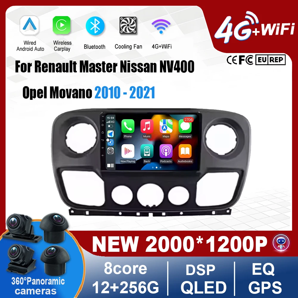 

10.1'' Car Screen Android Auto For Renault Master Nissan NV400 Opel Movano 2010 - 2021 Multimedia Player Stereo Android 16 Tools