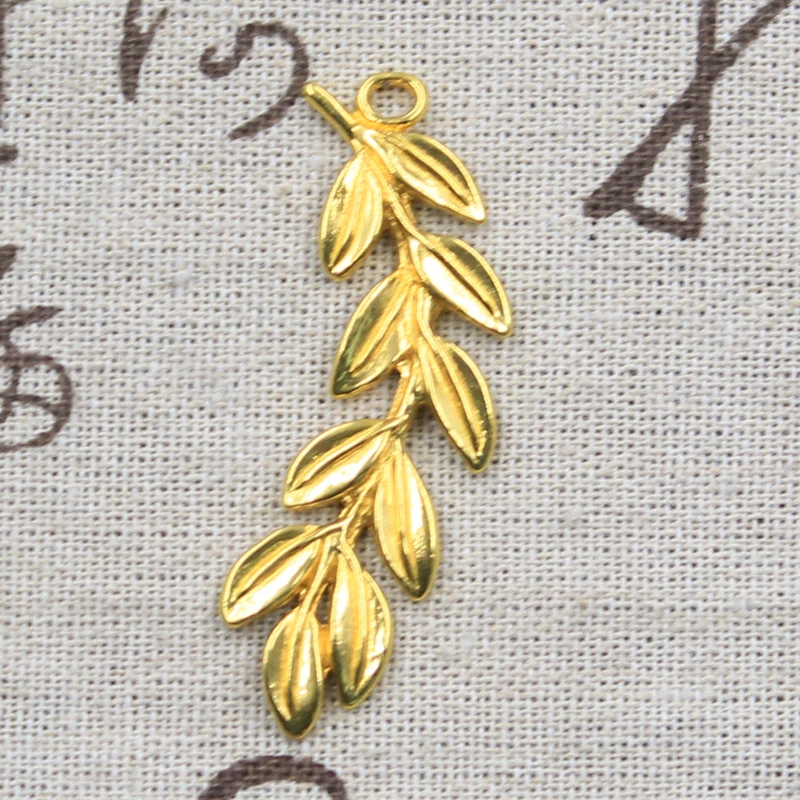 5pcs Charms Olive Branch Wreath 52x23mm Antique Silver Color Plated Pendants Making DIY Handmade Tibetan Finding Jewelry