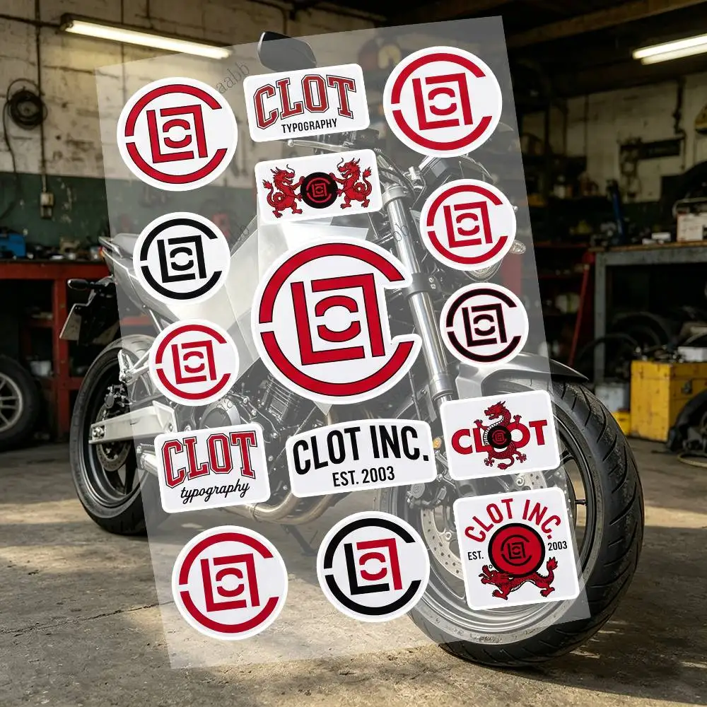 C-clot Motorcycle Reflective Stickers Waterproof Decals For Helmet Scooter Fuel Tank Toolbox Racing