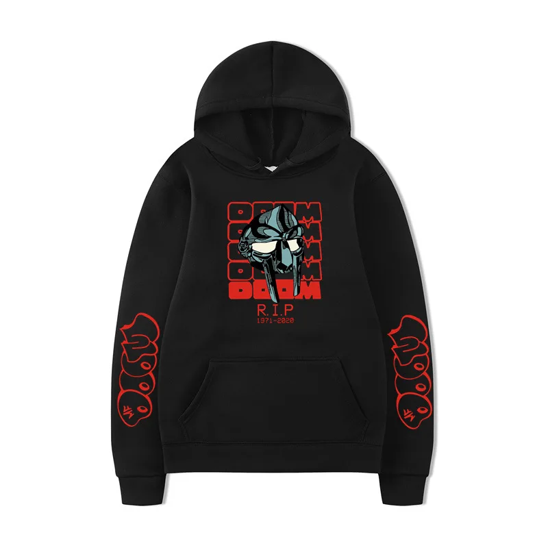 الهيب هوب المغني Mf Doom هوديس المغني الجرافيك الطباعة بلوزات جديدة لمحبي طويلة الأكمام الرجال النساء الملابس سوداديراس هودي