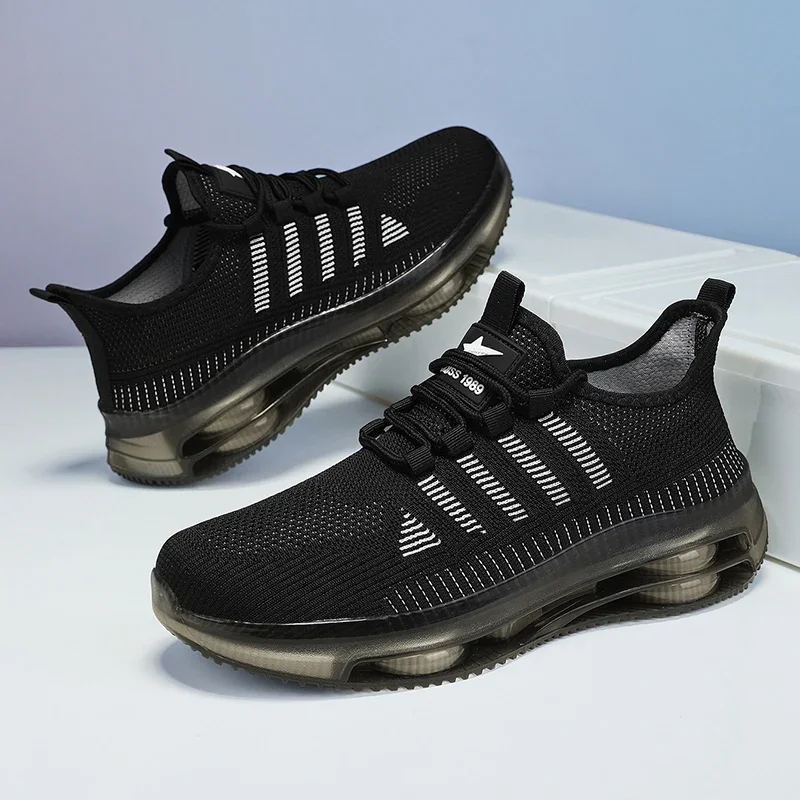 ELUVA Mens 캐주얼 스니커즈 통기성 메쉬 경량 스포츠 신발 남성용 미끄럼 방지 운동화 체육관 걷기 편안함