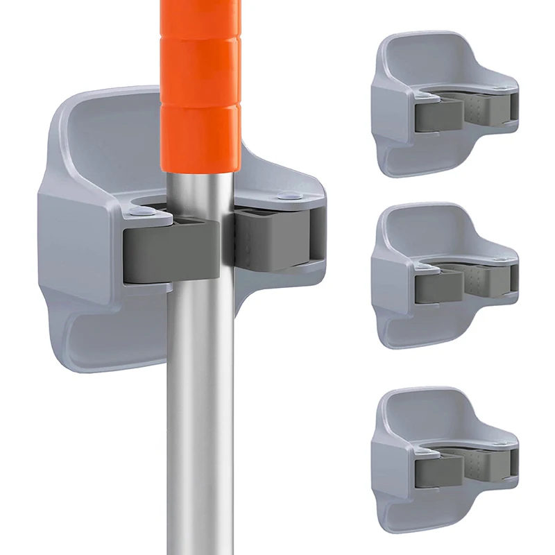 Ganchos multiusos adhesivos para colgar en la pared, soporte organizador para fregona de baño, colgador impermeable para escoba, accesorios