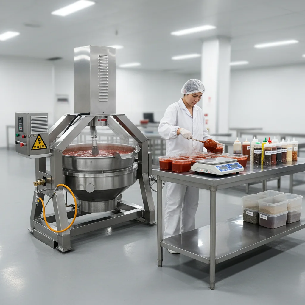 Automatic Stirring Fried Rice Vegetables Four Cooking Pot Planetary Jacketed Kettle With Tilting