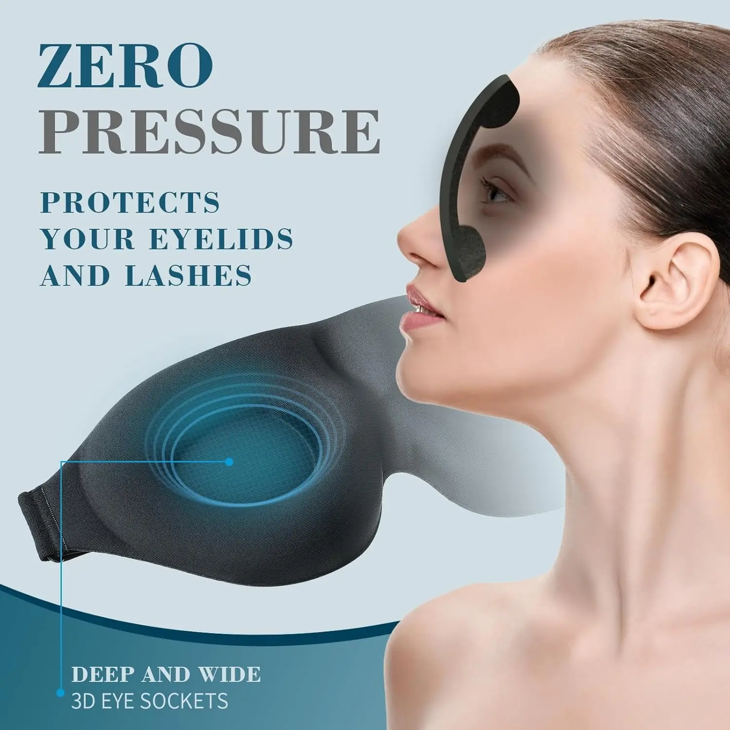 Sleep Mask for Side Sleeper, Light Blocking Sleeping Eye Mask for Women Men, 3D Contoured Cup Night Blindfold, Luxury Eye Cover view 4