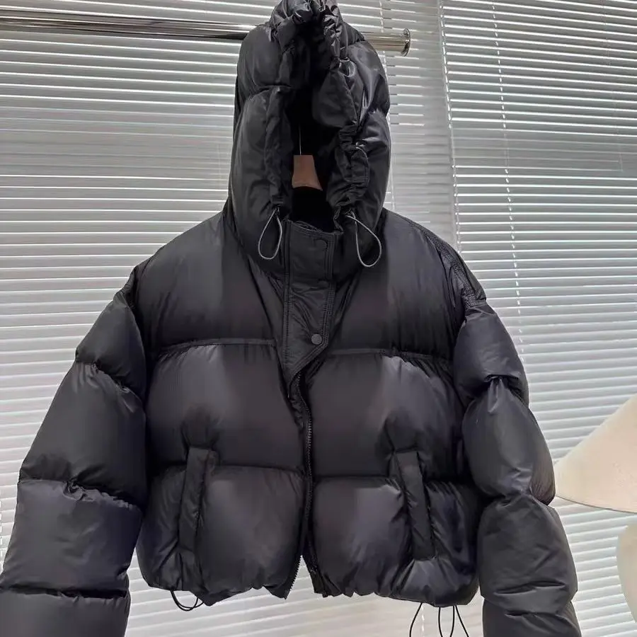 Down jacket 2024 new short winter hooded thickened jacket