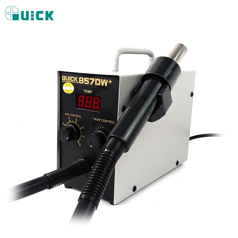 QUICK 857DW + интеллектуальная станция для распайки горячим воздухом с двойным выхрением тока для SMD PCB BGA, сварочная станция, ремонт, инструменты для распайки