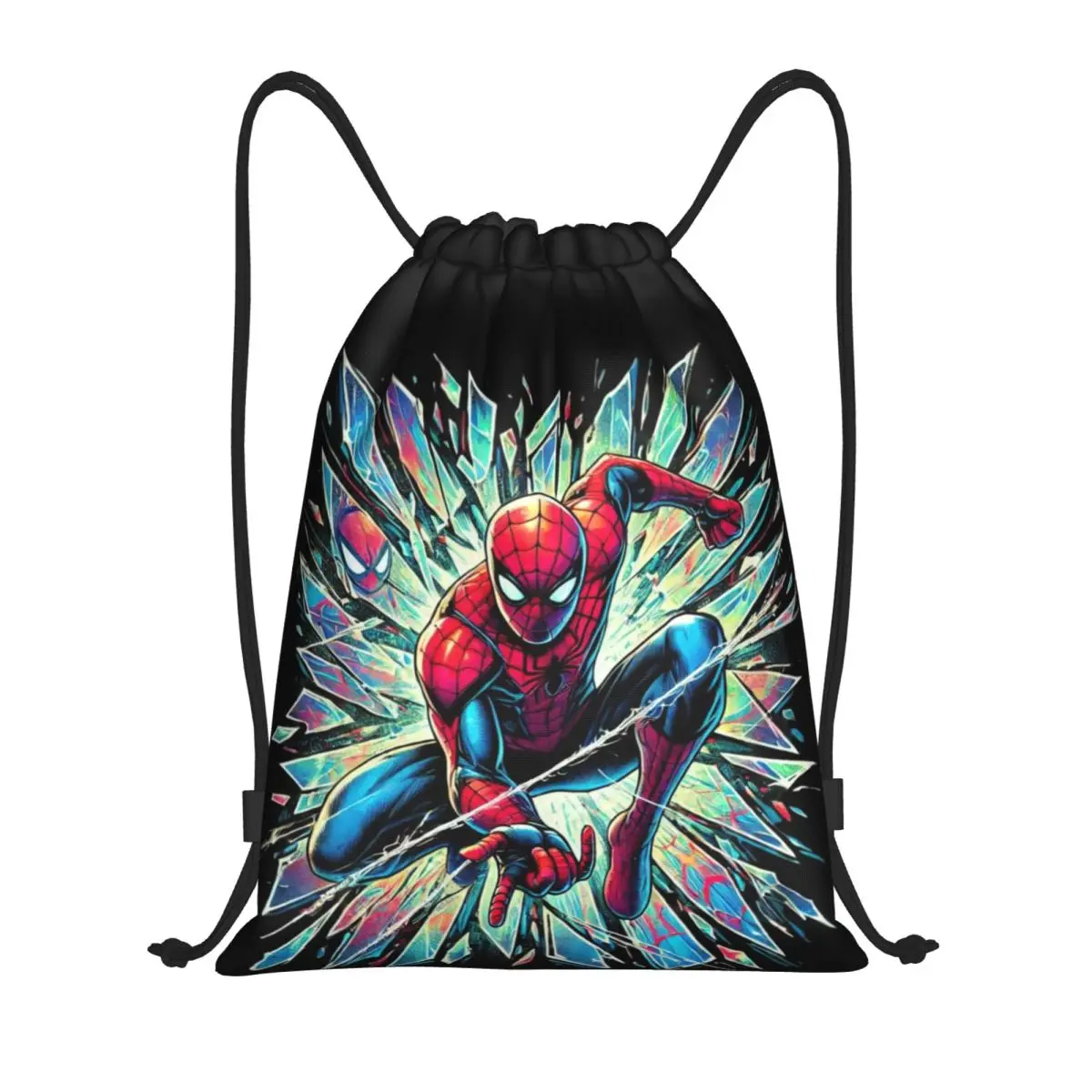 مخصص الرجل العنكبوت الكرتون خارقة الرباط حقيبة الرجال النساء خفيفة الوزن الرياضة الصالة الرياضية تخزين الظهر #1