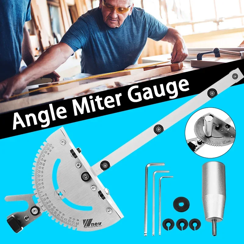 

Miter Gauge 27Angle Miter Table Saw Router Sawing Assembly Ruler Aluminum Silver