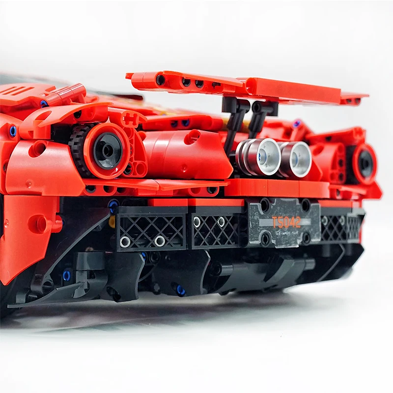 

T5042A MOC GT Технический красный уникальный модель суперкара Строительные блоки Кирпичи Сборка своими руками Головоломка Крутой автомобиль Игрушка Детский Рождественский подарок