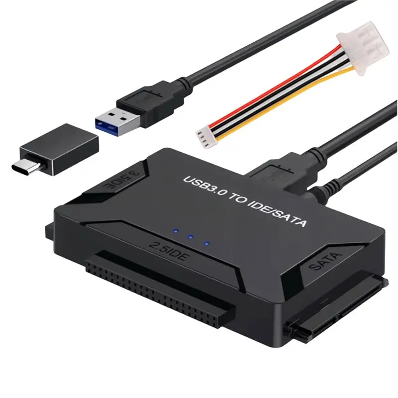 

AT93-USB 3.0 Adapter SATA/IDE To Support 2.5/3.5-Inch HDD SSD External Hard Disk Drive Interface Conversion