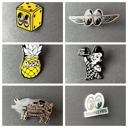 15PCS Moon Mooneyes Mens Brooch Badge Punk Pin Pines y2k Jewelry Accessories Brooches for Women Christmas gift for Boyfriend