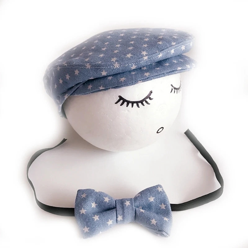 New Baby Newborn Peaked Beanie Hat Bow Tie Photo Photograp Gatsby Hat Hat