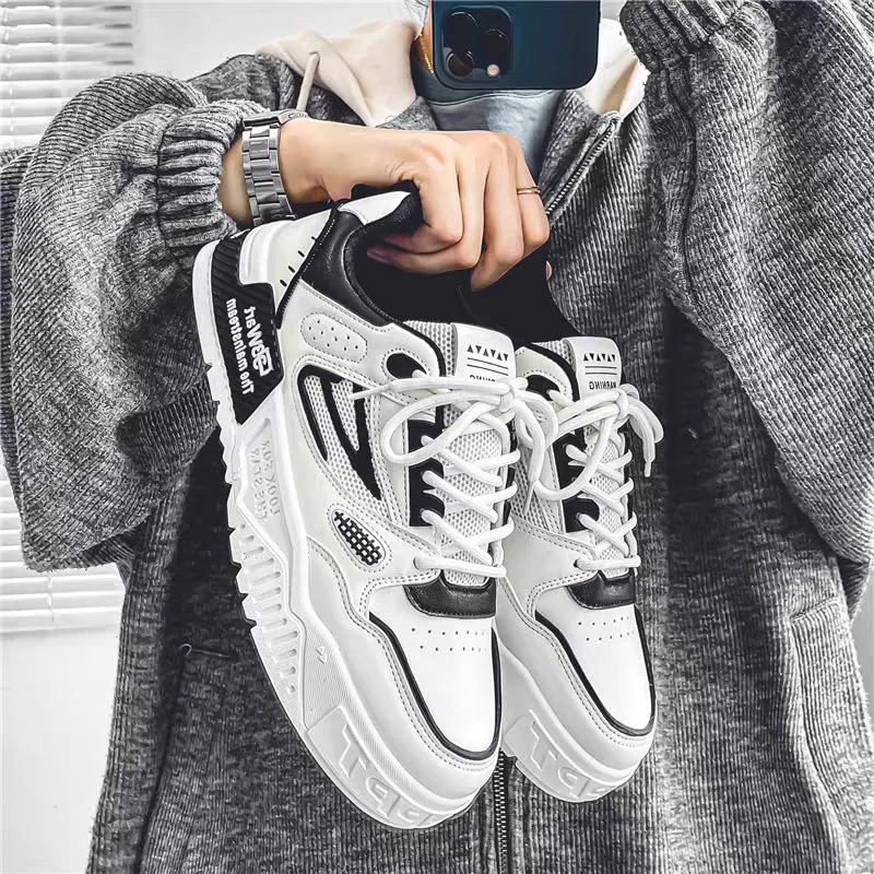 

Men Sneakers Platform Casual Shoes 2025 New Lace-up Vulcanized Shoes Fashion Breathable Men Shoes Designer Outdoor Running Shoe