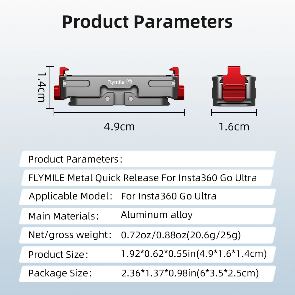Adaptador de Base de liberación rápida magnética de aluminio para Insta360 Go Ultra montaje de expansión soporte de tornillo 1/4, accesorios de cámara