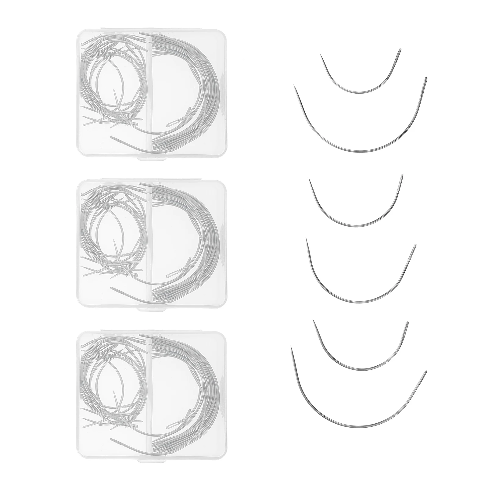 

40Pcs C Type Curved Needles Durable Rust Free Metal Sewing Needle for Cushion Repair Weaving Projects Sewing Needles