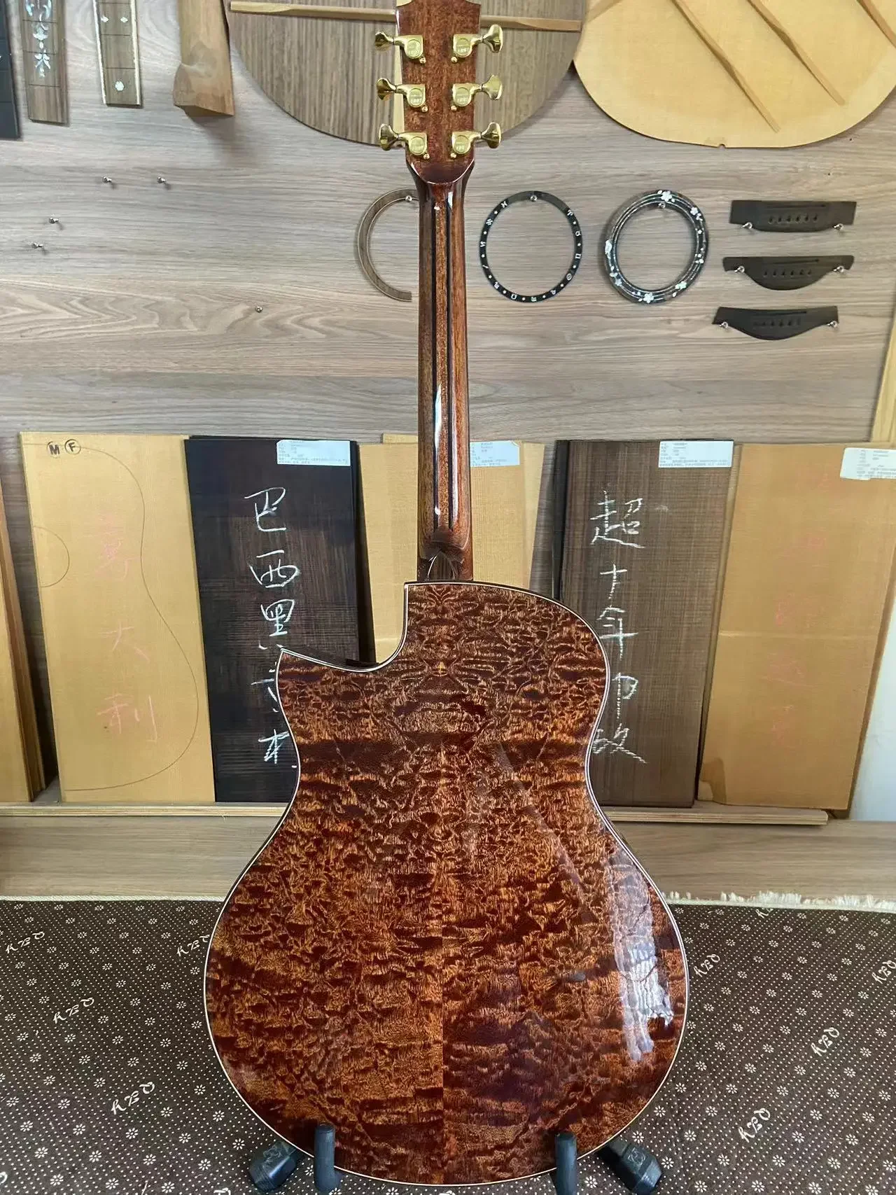 JD-920 Geake Custom All Solid Hoge kwaliteit handgemaakte sparren sapele akoestische elektrische gitaar