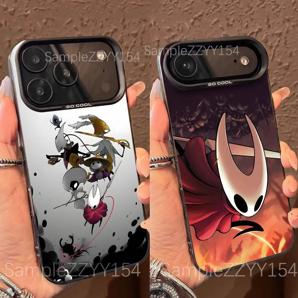 

S-Silksong Hollow Knight Phone Case For iPhone 17,16,15,14,13,12,X,8,Pro,Max,Plus,E,SE4,Air,Mini Black IMD Matte