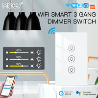 Moes WiFi Light Dimmer Switch brightness Wireless Control Smart Life/Tuya APP Light Mode New Alexa Google Voice 1/2/3 Gang US