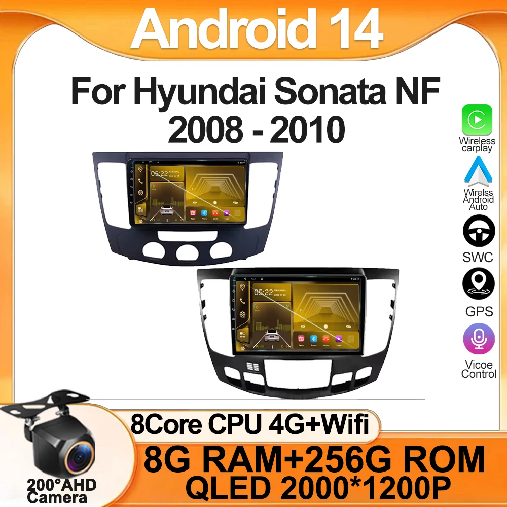 

Wireless Carplay For Hyundai Sonata NF 2008 - 2010 QLED Screen Android Radio Stereo Video Navigation Multimedia DSP 5G WIFI