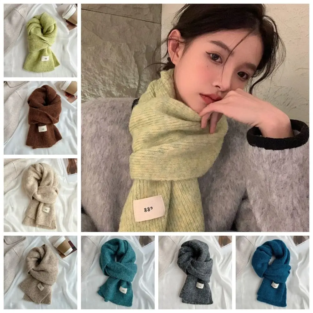 

Retro Plush Mohair Long Shawl Knitting Shawl Winter Scarves Korean Style Scarves Solid Color Cape Wraps Student