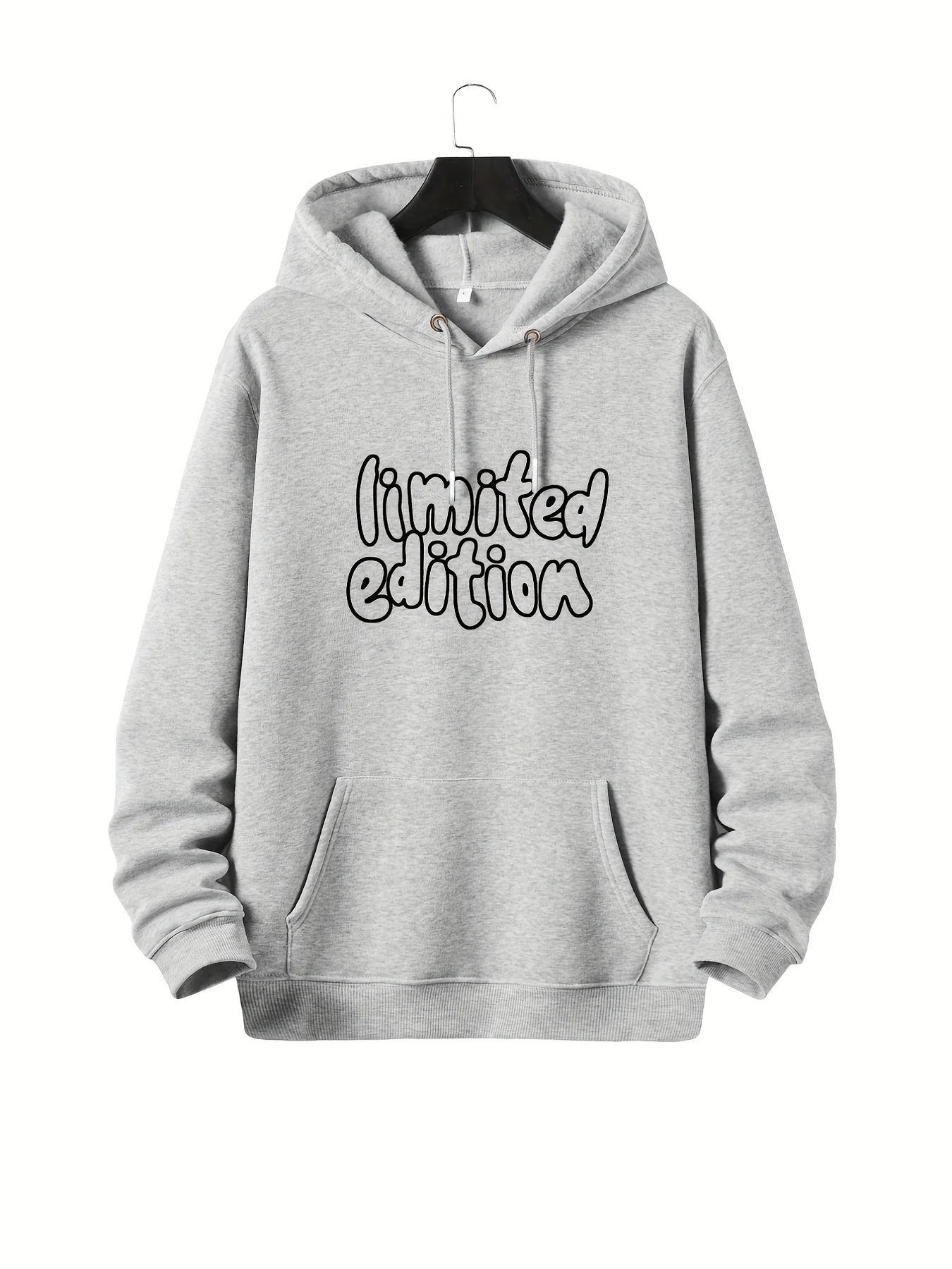 American style youth loose-fitting hooded sweatshirt - black and white pattern