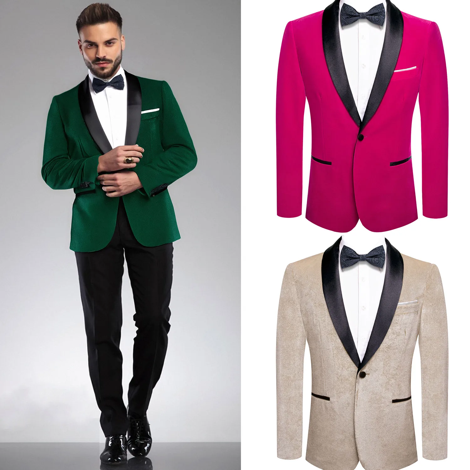 

Men's Formal Business Blazer Only Without Bowtie, Slim Fit Sport Coat for Office Work, Meetings and Wedding Events