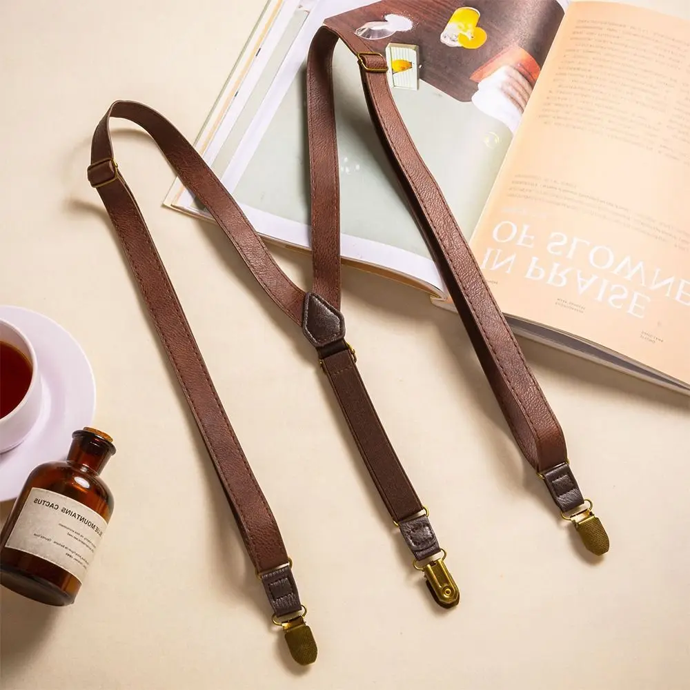 Retro Design British Style Suspenders with 4 Clips