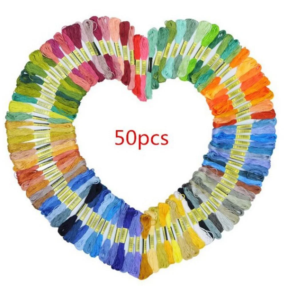 50 Anchor Similar Cross Stitch Cotton Polyester Embroidery Thread Floss Sewing Skeins Craft Not Repeat