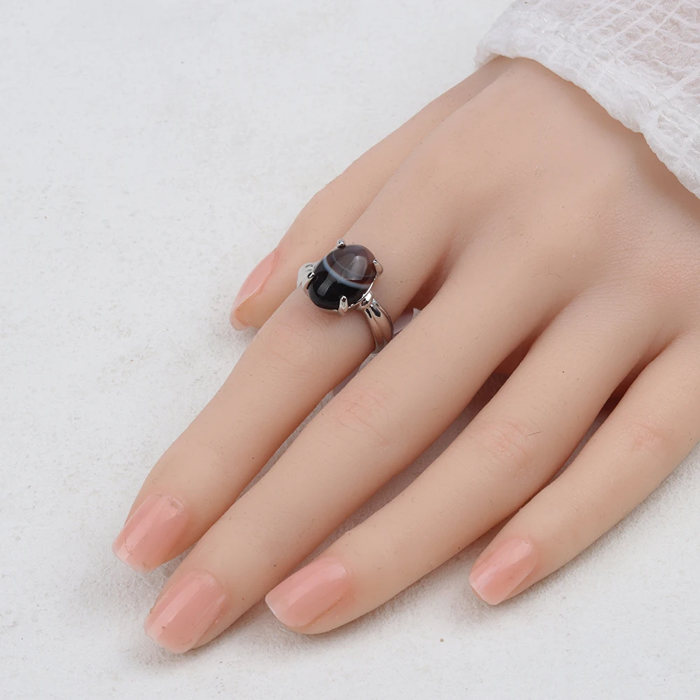 خواتم إصبع من الحجر الطبيعي للنساء ، بوهيمية ، جمشت ، عقيق رمادي ، أنماط مختلطة ، هدايا حفلات ، بيع بالجملة ، 20 *
