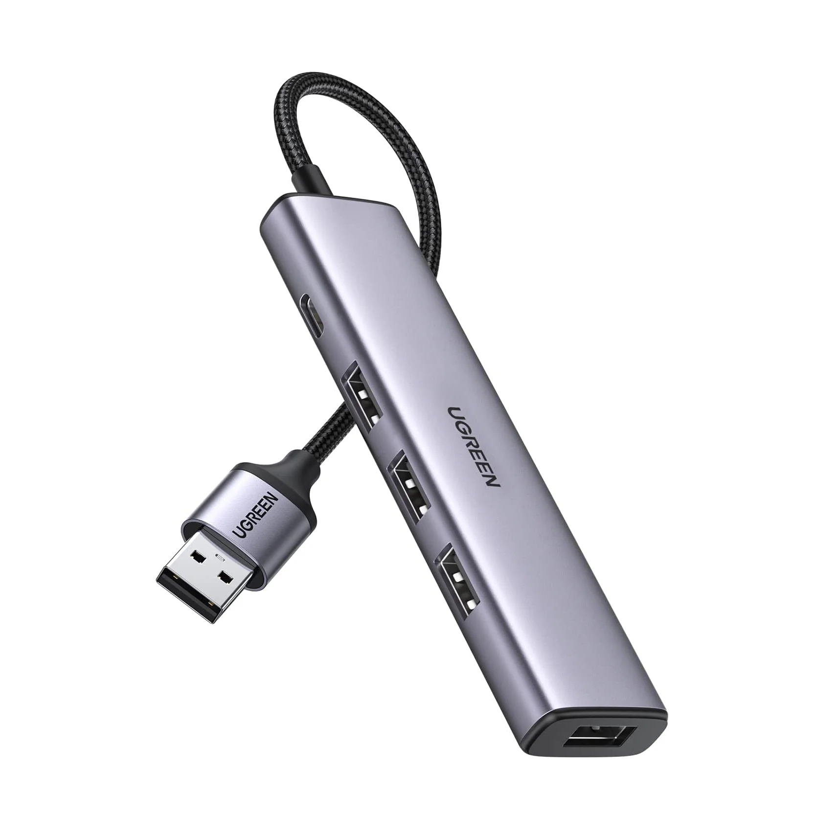 UGREEN USB 허브 4포트 전원 공급 USB 3.0 허브 4포트 전원 공급 5Gbps 고속 데이터 전송 노트북용 멀티 USB 포트 허브