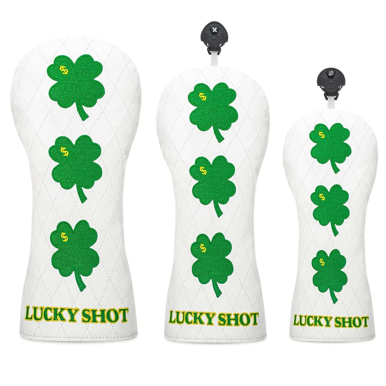 1pc/3pcs Four-Leaf Clover Dollar Design Style, Driver, Fairway Wood Club, Hybrid Head Cover, Suitable for Male And Female