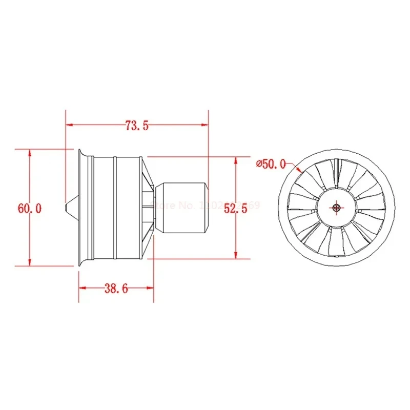 FMS 50mm Ducted Fan EDF Unit 11 blade With 2627 KV4500 (4S) motor (Optional) For RC Airplane Model Plane Jet Parts