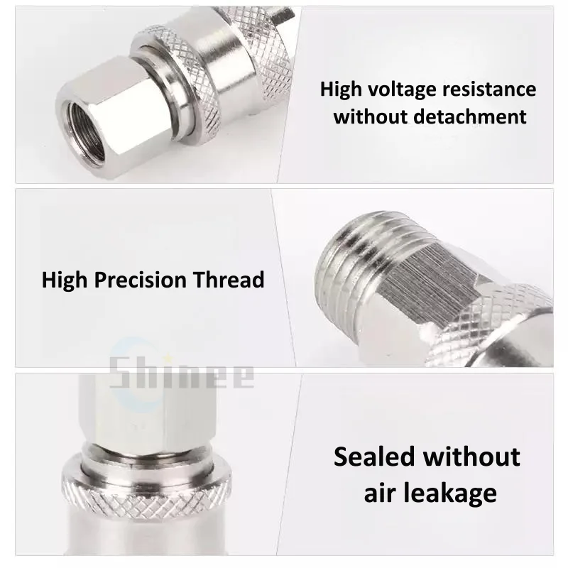 EU 모든 구리 니켈 도금 미니 공기 호스 퀵 커플링 릴리스 공압 피팅 유럽 커넥터 빠른 의료 장비 SH