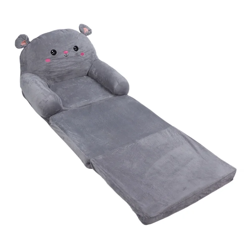 2in1漫画柄子供用折りたたみソファ、布とスポンジ製、通気性のある漫画柄子供用跳ね上げ式ソファ、赤ちゃん子供用3層